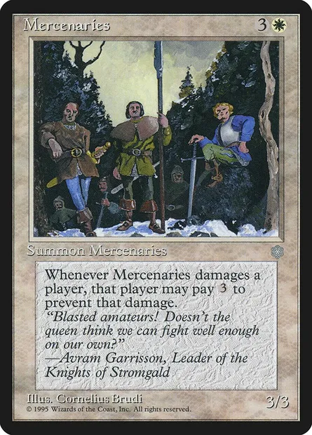 Mercenaries, Magic card ICE 44 — Ice Age set