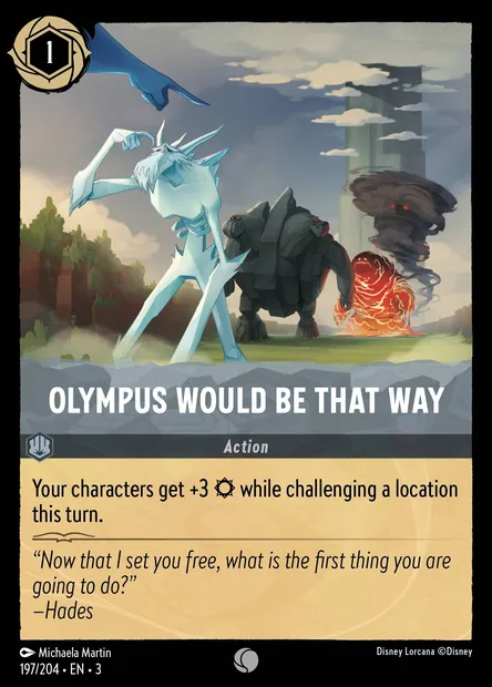 Olympus Would Be That Way, Disney Lorcana card CH3-197 — Into the Inklands set