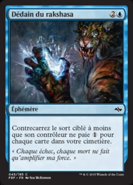 Dédain du rakshasa, carte Magic FRF 45 — extension Destin reforgé
