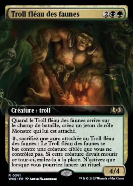 Troll fléau des faunes, carte Magic WOE 361 — extension Wilds of Eldraine