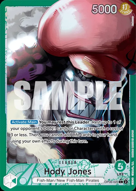Hody Jones, One Piece card OP06-020 — WINGS OF THE CAPTAIN set