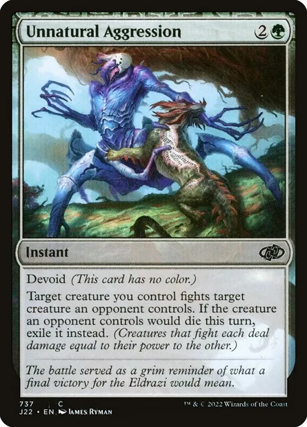 Unnatural Aggression, Magic card J22 737 — Jumpstart 2022 set