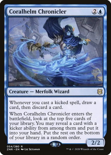Coralhelm Chronicler, Magic card PZNR 54p — Zendikar Rising Promos set