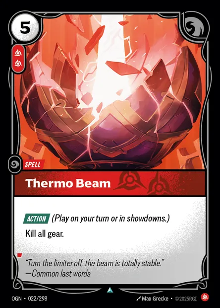 Thermo Beam, Riftbound card OGN 022 — Origins set