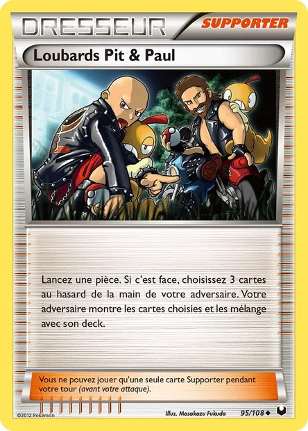 Loubards Pit & Paul, carte Pokémon DEX 95 — extension Explorateurs Obscurs