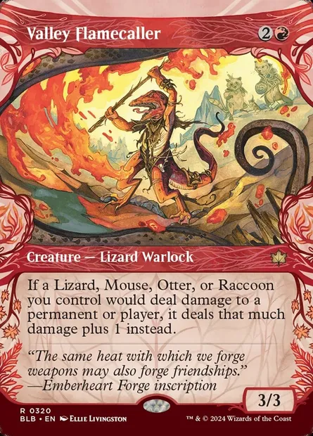 Valley Flamecaller, Magic card BLB 320 — Bloomburrow set