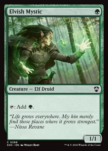 Elvish Mystic, Magic card SOC 266 — Secrets of Strixhaven Commander set