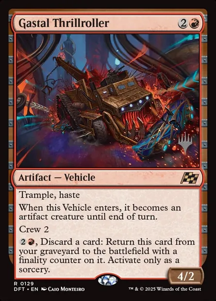Gastal Thrillroller, Magic card PDFT 129p — Aetherdrift Promos set