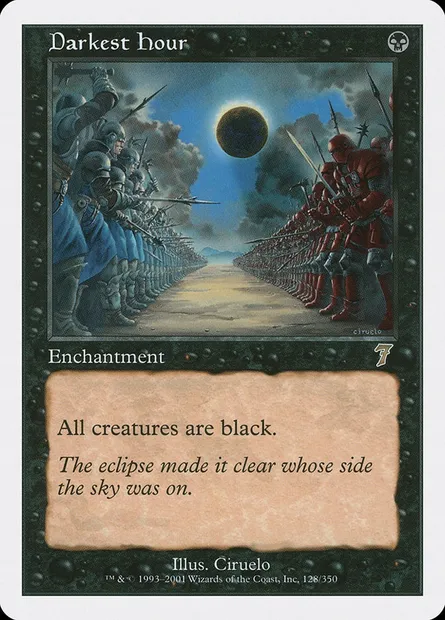 Heure sombre, carte Magic 7ED 128 — extension Septième Edition