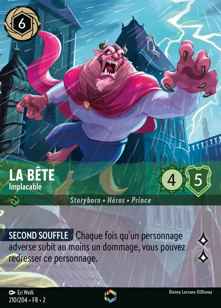 La Bête - Implacable, carte Disney Lorcana CH2-210 — extension L'Ascension des Floodborn