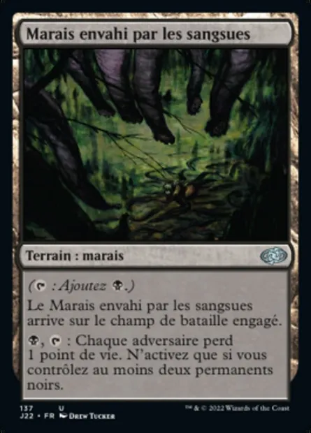 Marais envahi par les sangsues, carte Magic J22 137 — extension Jumpstart 2022