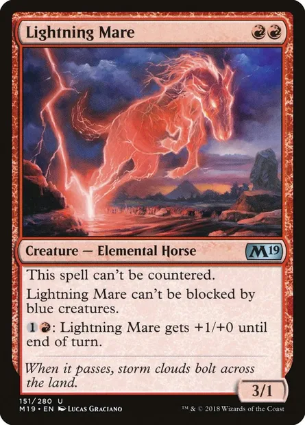 Lightning Mare, Magic card M19 151 — Core Set 2019 set