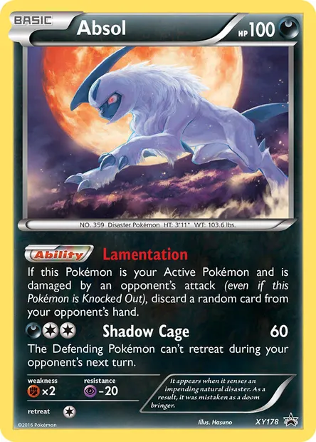 Absol, Pokémon card XY 178 — XY Black Star Promos set