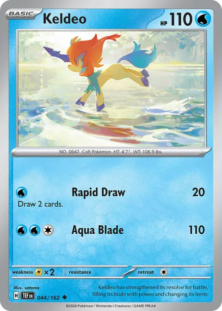 Keldeo, Pokémon card TEF 044 — Temporal Forces set