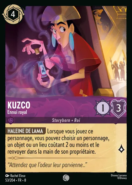 Kuzco - Ennui royal, carte Disney Lorcana CH8-053 — extension Le Règne de Jafar