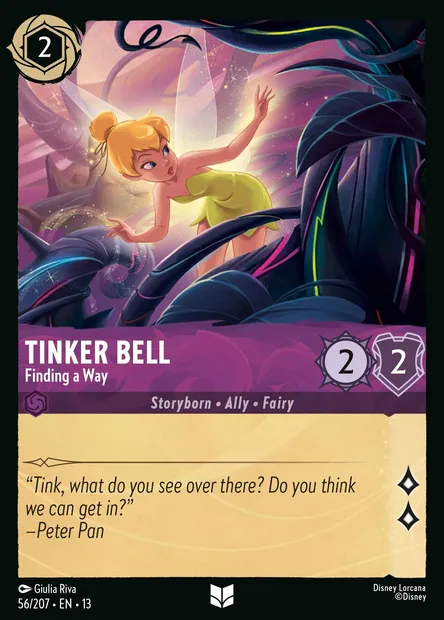 Tinker Bell - Finding a Way, Disney Lorcana card CH13-056 — Attack of the Vine! set