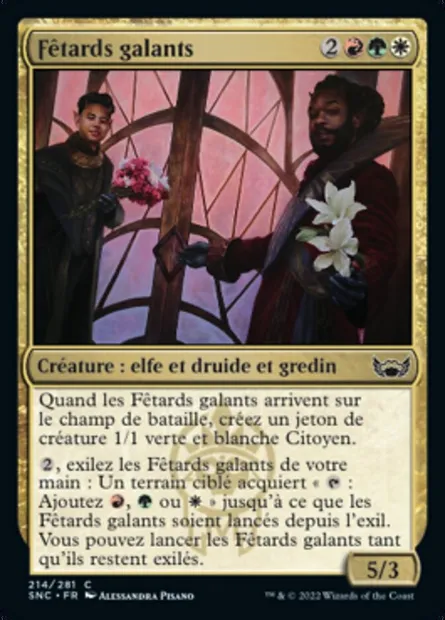 Fêtards galants, carte Magic SNC 214 — extension Les rues de la Nouvelle-Capenna