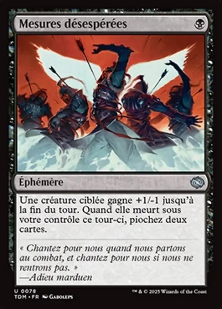 Mesures désespérées, carte Magic TDM 78 — extension Tarkir: Dragonstorm
