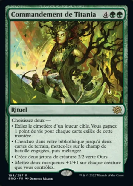 Commandement de Titania, carte Magic BRO 194 — extension La Guerre Fratricide