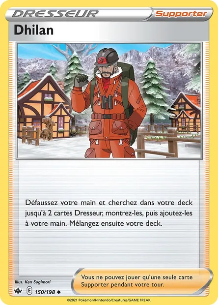 Dhilan, carte Pokémon CRE 150 — extension Règne de Glace