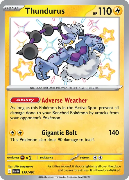 Thundurus, Pokémon card PAF 139 — Paldean Fates set