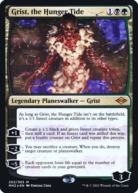 Grist, la marée affamée, carte Magic PMH2 202s — extension Modern Horizons 2 Promos