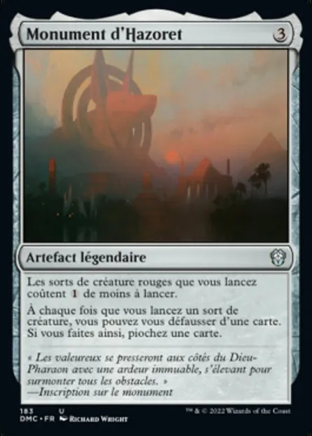 Monument d'Hazoret, carte Magic DMC 183 — extension Dominaria United Commander