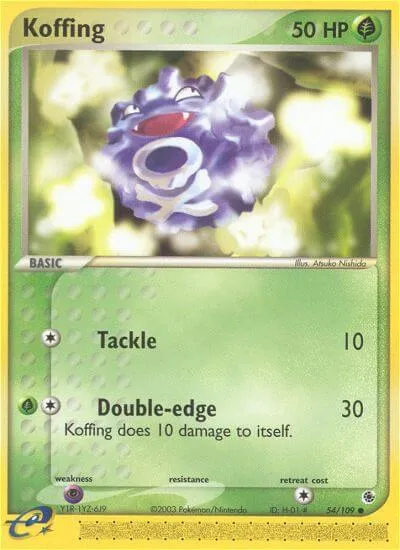 Koffing, Pokémon card RS 54 — Ruby & Sapphire set