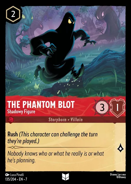The Phantom Blot - Shadowy Figure, Disney Lorcana card CH7-135 — Archazia's Island set