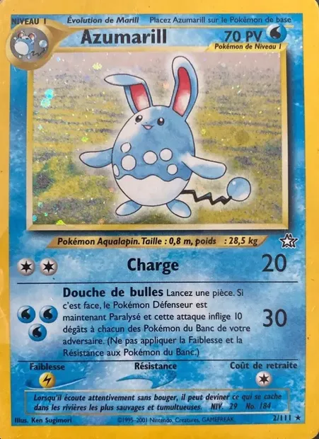 Azumarill, carte Pokémon NG 2 — extension Neo Genesis
