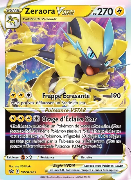Zeraora VSTAR, carte Pokémon SWSH 265 — extension Promo SWSH