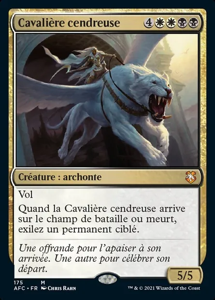 Cavalière cendreuse, carte Magic AFC 175 — extension Forgotten Realms Commander