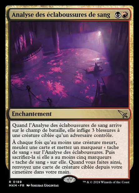 Analyse des éclaboussures de sang, carte Magic MKM 189 — extension Murders at Karlov Manor