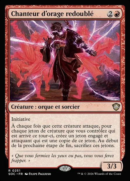 Chanteur d'orage redoublé, carte Magic SOC 251 — extension Secrets of Strixhaven Commander