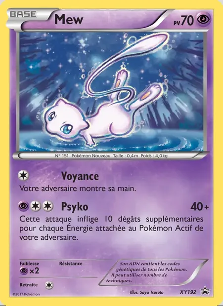 Mew, carte Pokémon XY 192 — extension Promo XY