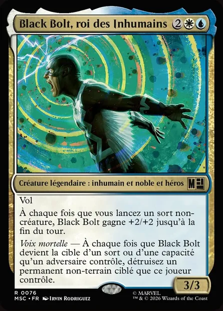Black Bolt, roi des Inhumains, carte Magic MSC 76 — extension Marvel Super Heroes Commander