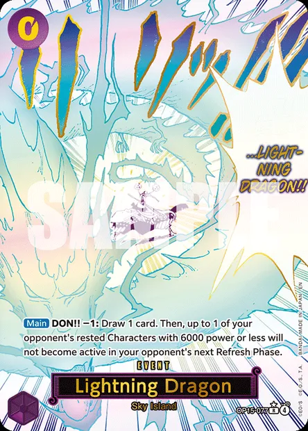 Lightning Dragon, One Piece card OP15-077 — ADVENTURE ON KAMI’S ISLAND set