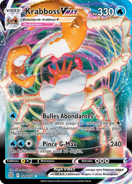 Krabboss VMAX, carte Pokémon BRS 029 — extension Stars Étincelantes