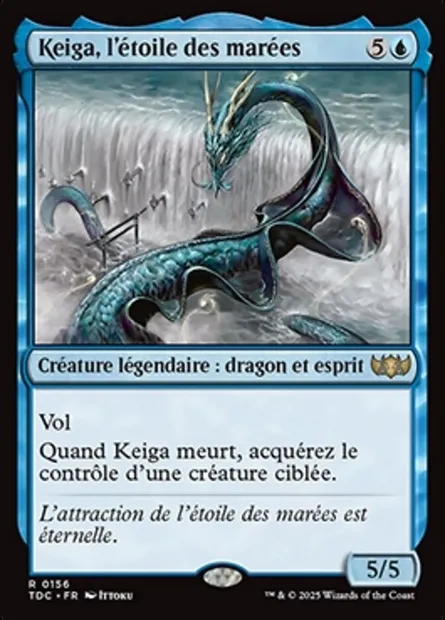Keiga, l'étoile des marées, carte Magic TDC 156 — extension Tarkir: Dragonstorm Commander