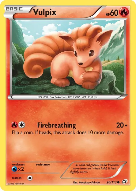 Vulpix, Pokémon card LTR 20 — Legendary Treasures set
