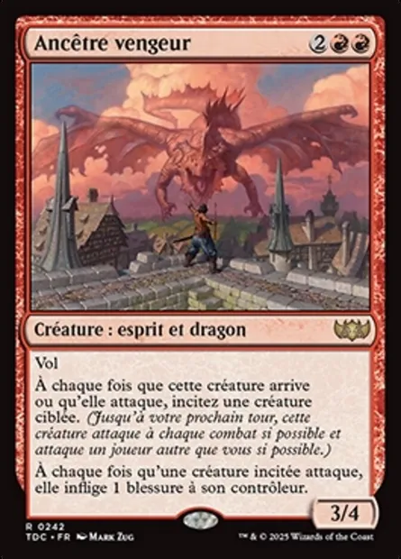 Ancêtre vengeur, carte Magic TDC 242 — extension Tarkir: Dragonstorm Commander