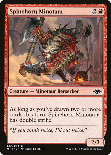 Spinehorn Minotaur, Magic card MH1 147 — Modern Horizons set