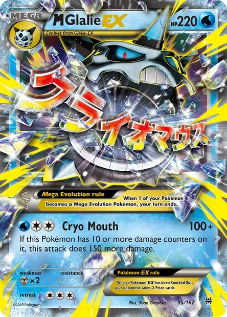 M Glalie EX, Pokémon card BKT 35 — BREAKthrough set