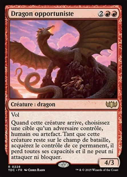 Dragon opportuniste, carte Magic TDC 228 — extension Tarkir: Dragonstorm Commander