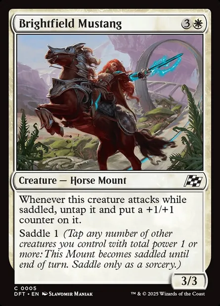 Brightfield Mustang, Magic card DFT 5 — Aetherdrift set