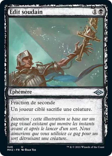 Édit soudain, carte Magic MH2 346 — extension Horizons du Modern 2