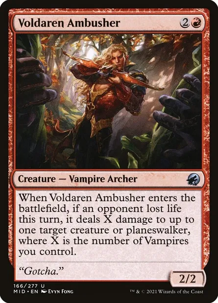Voldaren Ambusher, Magic card MID 166 — Innistrad: Midnight Hunt set