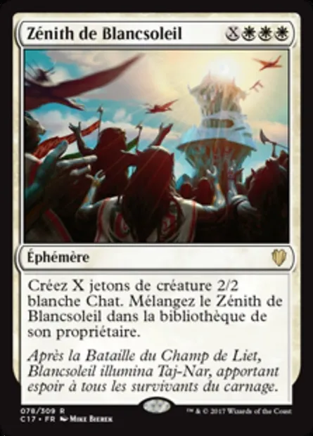 Zénith de Blancsoleil, carte Magic C17 78 — extension Commander 2017