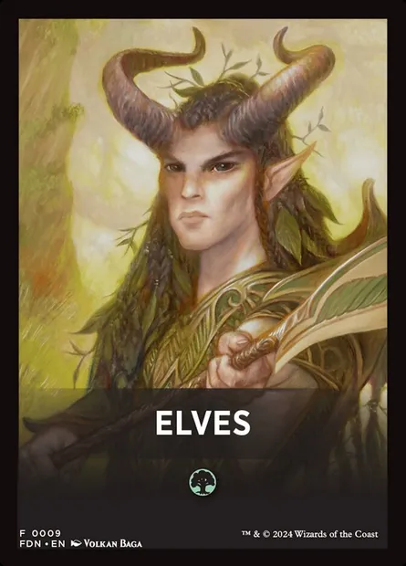 Elves, carte Magic FFDN 9 — extension Foundations Front Cards