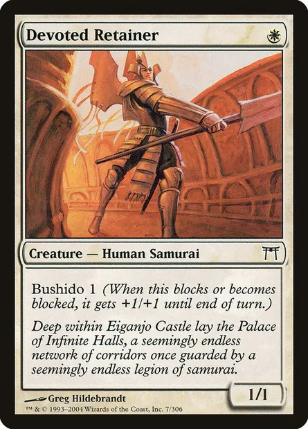 Devoted Retainer, Magic card CHK 7 — Champions of Kamigawa set